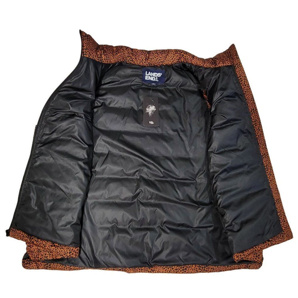 Lands End Puffer Vest Womens 3X (24-26W) 600 Down Leopard Water Resistant NEW - Picture 7 of 15